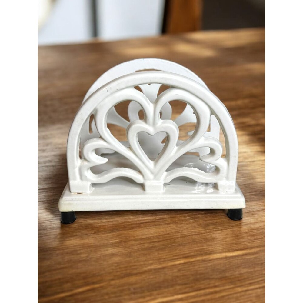 Cast Iron Enamel Napkin Mail Letter Holder Classic Design